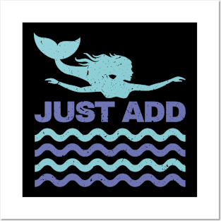 Just add fun mermaid design. Posters and Art